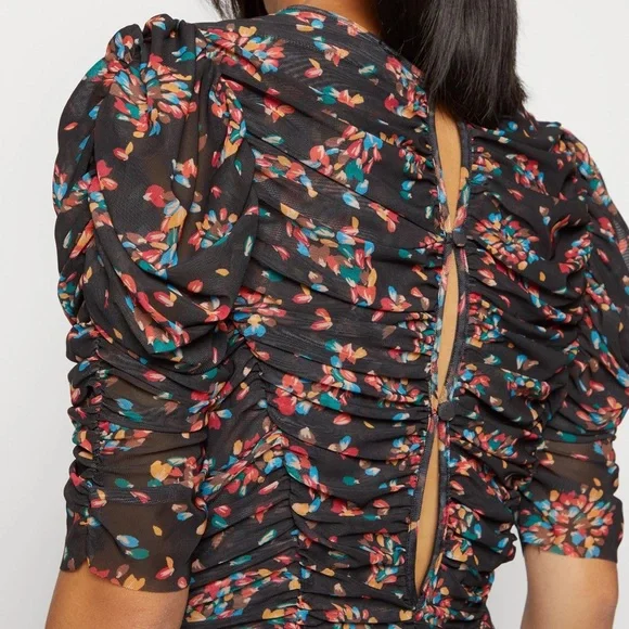 Free People | Briella Ruched Printed Midi Dress NWT - Picture 9 of 15